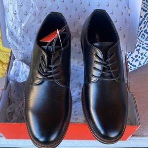 Boys black dress shoe upper leather